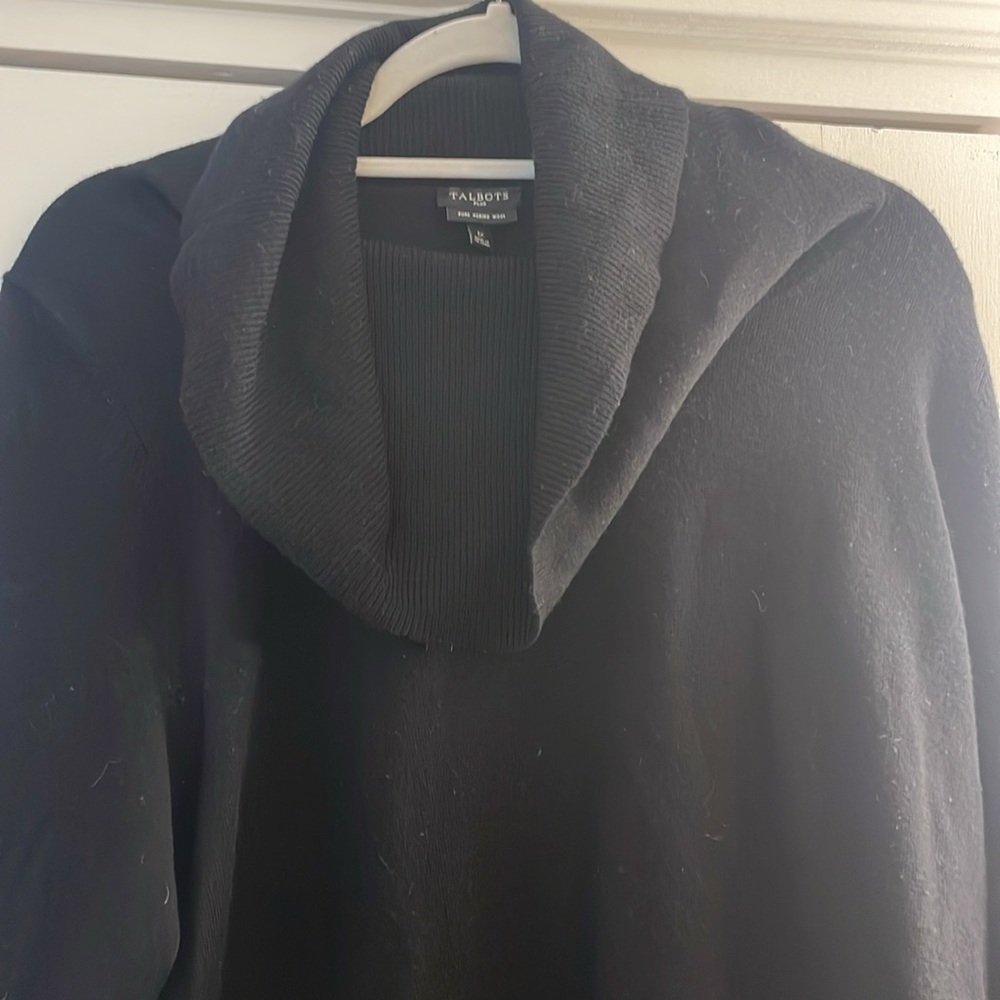 Talbots woman’s  Black Merino Wool Cowl neck Sweater - Picture 10 of 14
